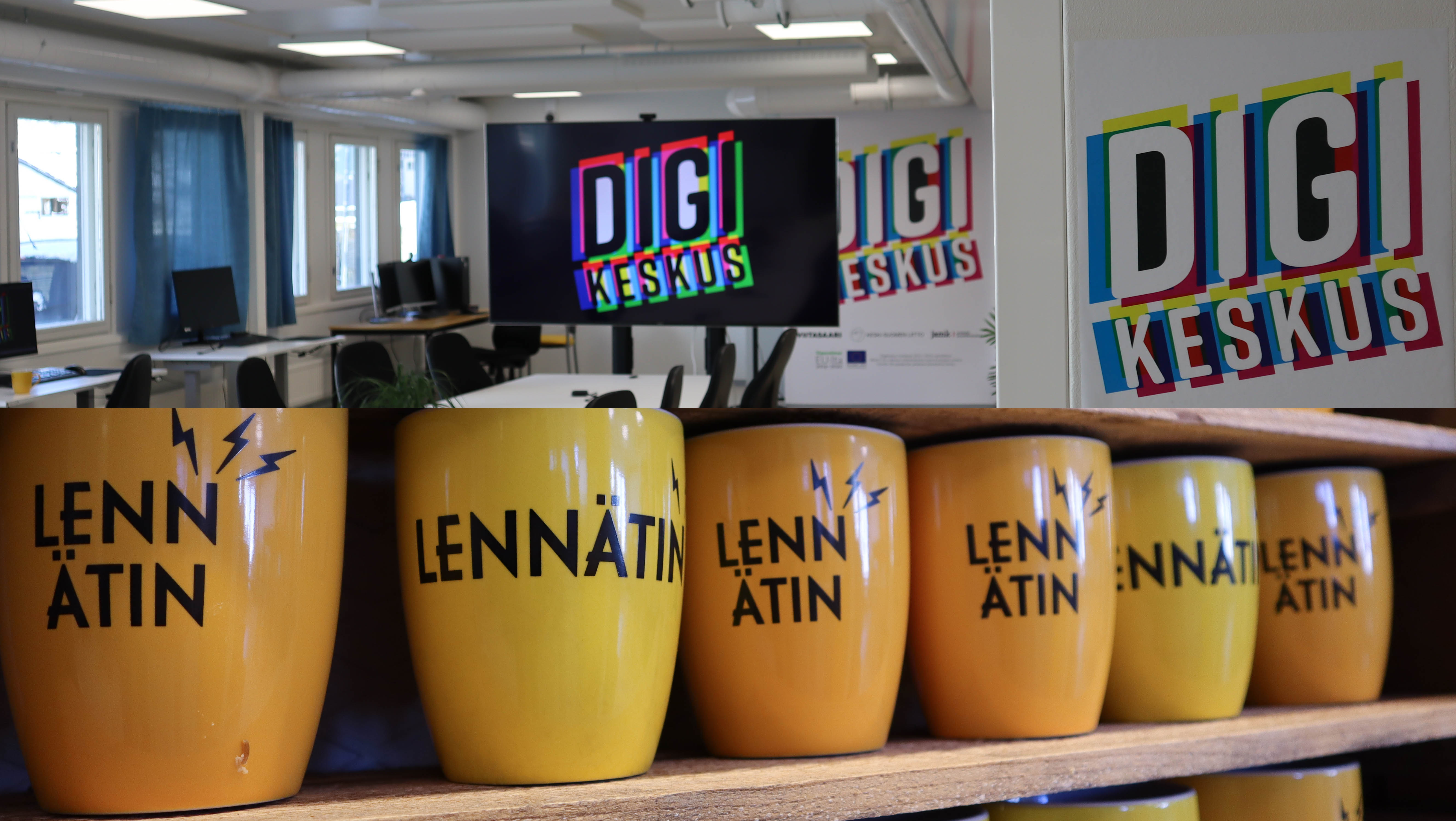 digi + lennätin banneri