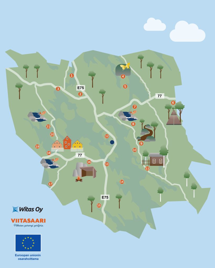 Viitasaaren palvelukartta koko Viitasaaren alueelta
